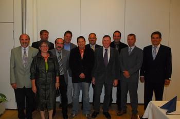 von links: Roland Geisel, Elvira Knothe, Michael Schmidt, Willi Walther, Johann-Bernard Kleymann, Uwe Bischoff, Walter Bischoff, Christoph Straub, Stefan Weihing, Rainer Prokosch und Martin Schickle