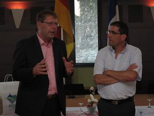 BM Schmidt und BM Mandelli beim offiziellen Empfang im Rathaus von Le Poiré-sur-Vie